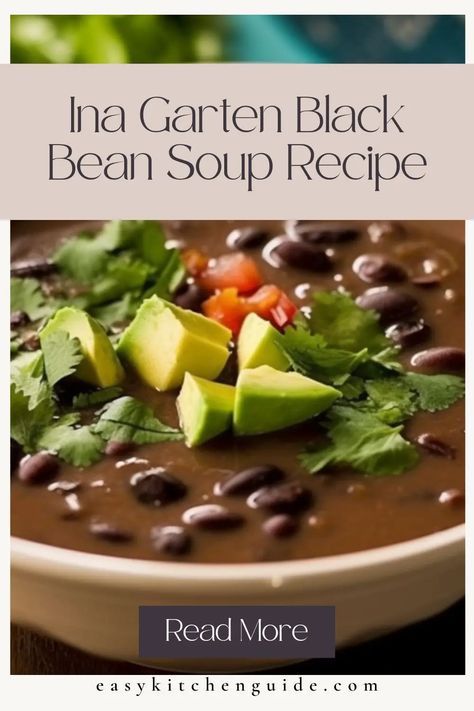 Learn how to make the delicious Ina Garten black bean soup recipe. Find out the ingredients, step-by-step instructions, tips, nutrition information and more to make this hearty and flavorful dish. Get all your answers in one place. Vegan Black Bean Soup Recipe, Black Bean Soup Dried Beans, Black Bean Soup Vegetarian, Black Beans Soup Recipe, Dysphasia Recipes, Black Bean Soup Crock Pot, Black Bean Soup Recipes, Best Black Bean Soup, Recovery Recipes