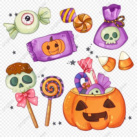 Halloween Art Ideas, Candy Png, Candy Drawing, Dulces Halloween, Image Halloween, Carte Halloween, Halloween Tags, Halloween Illustration, Halloween Drawings