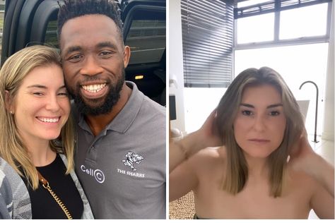 'Someone check on Rachel': Jessica Motaung has been accused of 'getting too comfortable' with rugby captain Siya Kolisi. Take a look... Siya Kolisi Rugby, Siya Kolisi, Springbok Rugby, Kaizer Chiefs, Raised Eyebrow, Marketing Director, North Park, Rugby World Cup, Good Wife