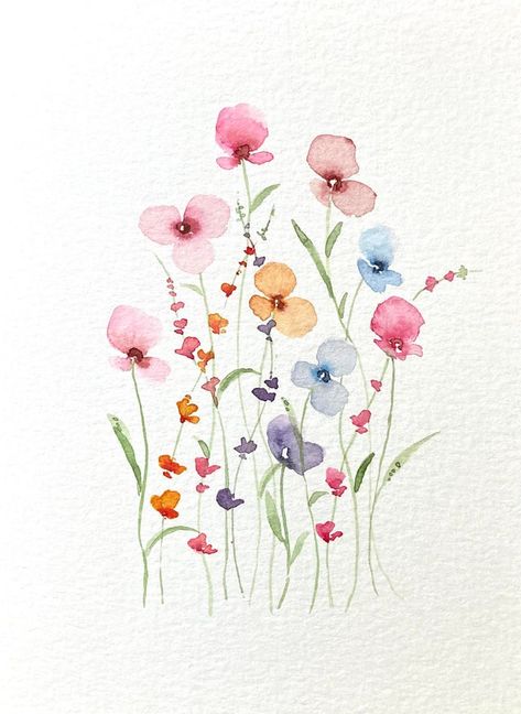 ColorsBySue (u/colorsbysue) - Reddit Watercolor Templates, Simple Flower Drawing, Love Watercolor, Paint Flowers, Watercolor Flowers Tutorial, Whimsical Watercolor, Watercolor Designs, Watercolor Paintings For Beginners, Watercolor Bouquet