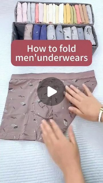 How To Fold Mens Briefs, Folding Underware Men, Folding Mens Boxer Briefs, Folding Boxers Briefs, How To Fold Boxers Briefs, How To Fold Boxers, How To Fold Jeans, How To Fold Pants, Folding Jeans