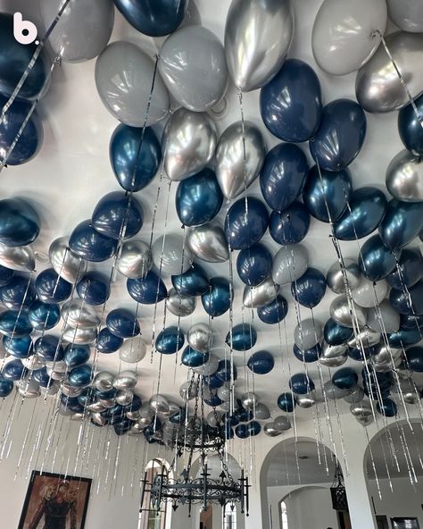 #floatingballoons #birthdayparty #loveballoons #ballooncompositions #balloondecorations #balloonart #balloonartist #cellingballoons #celebrate #liked Blue Balloons Aesthetic, Balloon Ceiling Decorations, Joshua Birthday, Balloon Ceiling, Floating Balloons, Aesthetic Birthday, Birthday Pins, B Day Ideas, Disco Balls