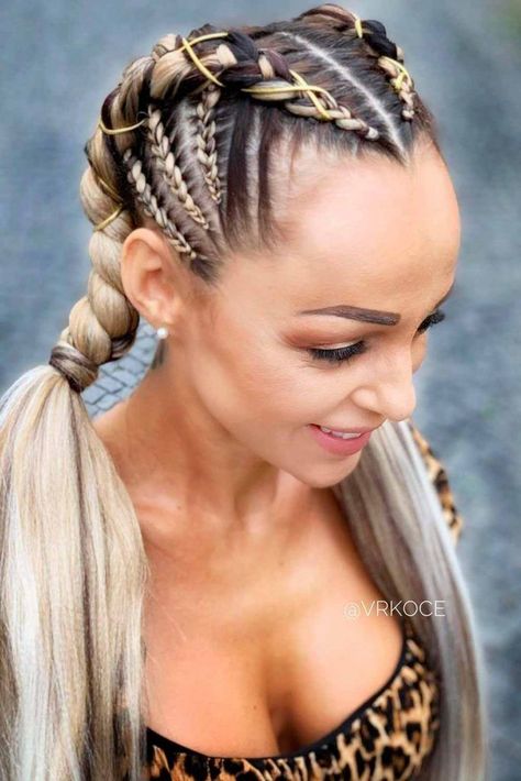 Feminine Goddess Braids Hairstyles To Add Some Ethnic Vibes To Your Style ★ Festival Hair Braids, Festival Braids, Weave Ponytail Hairstyles, Goddess Braids Hairstyles, Viking Hair, Pretty Braided Hairstyles, Cool Braids, Festival Hair, Cornrow Hairstyles