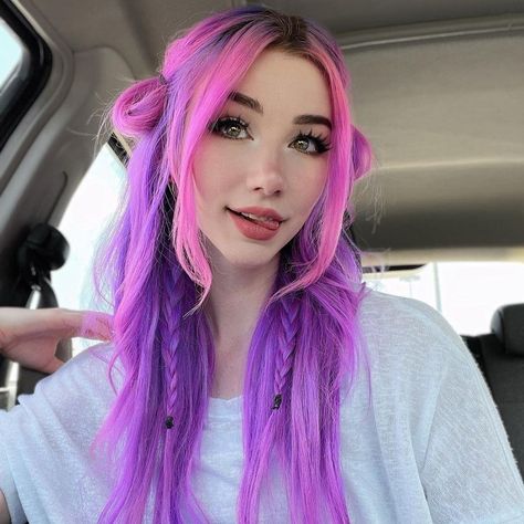 Pink Multicolor Hair, Pastel Goth Hairstyles, Hair Colors For Tan Skin, Hair Colors For Brown Skin, Pastel Rainbow Hair, Free Hairstyle, Pink Purple Hair, Summer Hair Trends, Hair Colorful