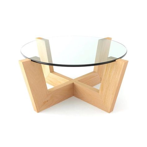 Medley Ablo Round Coffee Table - Dwell Diy Glass Coffee Table, Glass And Wood Coffee Table, Wooden Coffee Table Designs, Oval Glass Coffee Table, Modern Glass Coffee Table, Coffee Table Furniture, Coffee Table Base, Wood Joints, Oval Coffee Tables