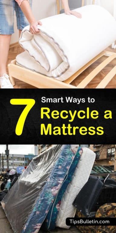 Learn how to recycle a mattress and box springs in the most ingenious ways possible. Find out 7 fun DIY ways to give your vintage beds, baby cribs, and bedding a really nice finishing detail. #recycleamattress #mattress #recyling Repurposed Mattress Ideas, Old Mattress Repurpose, Old Mattress Ideas, Repurposed Box Springs, Old Foam Mattress Repurpose, Reuse Crib Mattress, Upcycle Crib Mattress, Recycle Memory Foam Mattress, Crib Mattress Repurpose Dog Bed