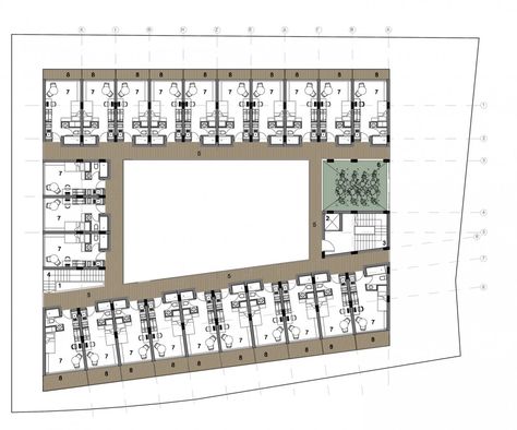 CYC Students Residence University / EKKY Studio University House, Dorm Planning, Student Hostel, Student Hotels, University Housing, Hostels Design, University Dorms, Student Dorm, Student Apartment