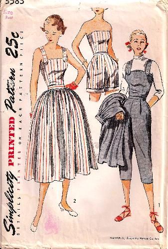 Simplicity3583a 1950s Playsuit, Glamour Ghoul, Tiki Culture, 1950s Sewing Patterns, Lilli Ann, Patron Vintage, 1950 Fashion, Beach Vintage, Vintage Dress Patterns