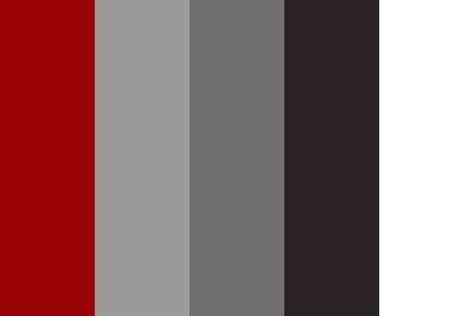 red to grey Color Palette Red Black Grey Colour Palette, Grey And Black Color Schemes, Red Based Color Palette, Red Gray Black Color Palette, Grey And Red Palette, Red And Silver Color Palette, Gray And Red Color Palette, Red And Grey Color Palette, Red Grey Color Palette