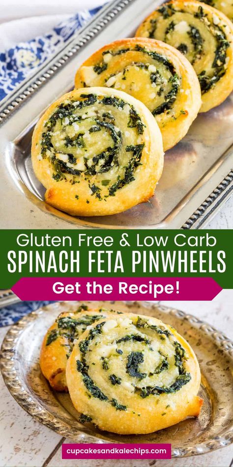 Spinach Feta Pinwheels, Spinach Pinwheels, Feta Pinwheels, Keto Spinach, Fat Head Dough, Keto Appetizers, Soup Appetizers, Gluten Free Appetizers, Spinach Feta