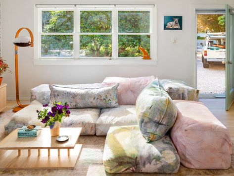 Those 6 Low-Profile Sofas Make Sitting on the Floor the Comfiest Option | domino These Are The Best Sofas For Those Of Us Who Are Looking For Low To The Ground Options U Couch, Low Profile Sofa, Living Room Shades, Low Sofa, Floor Sofa, Traditional Sofa, Coastal Living Rooms, Furniture Placement, Coastal Living Room