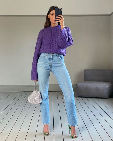 Marianne (@smythsisters) • Instagram-Fotos und -Videos Denim Photoshoot Ideas, Denim Photoshoot, Pinterest Fits, Purple Jumpers, Blue Jean Outfits, Old Warehouse, Denim Jacket Outfit, Denim Skirt Outfits, Jumper Outfit