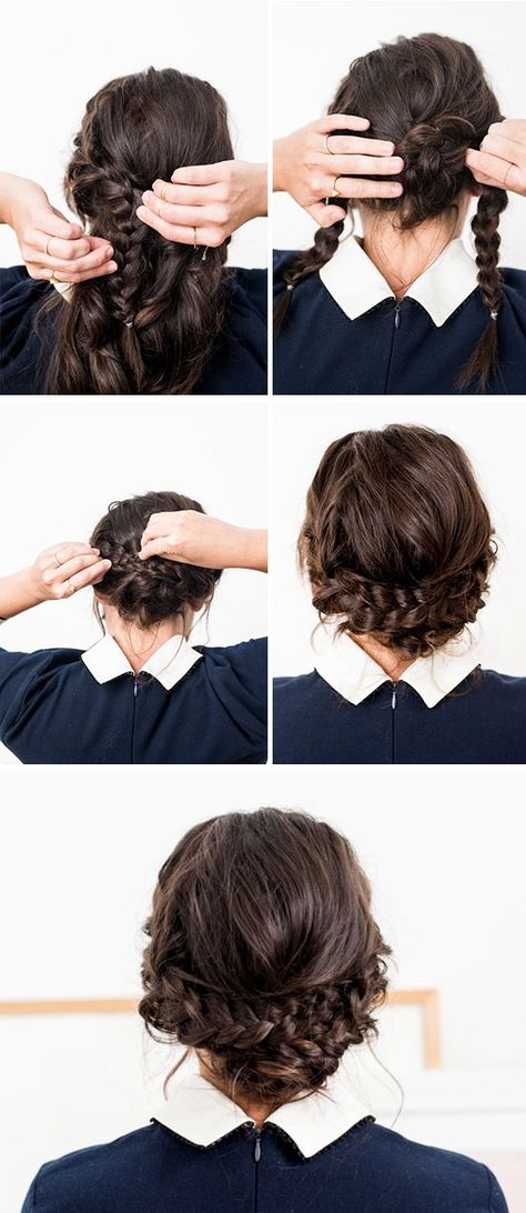 Hair Brained: Easy Reverse Crown Braid in 15 Minutes Braid Crown Tutorial, Crown Braids, Braid Crown, Braided Crown Hairstyles, Braut Make-up, Crown Braid, Hair Brained, Easy Braids, Braided Hairstyles Easy