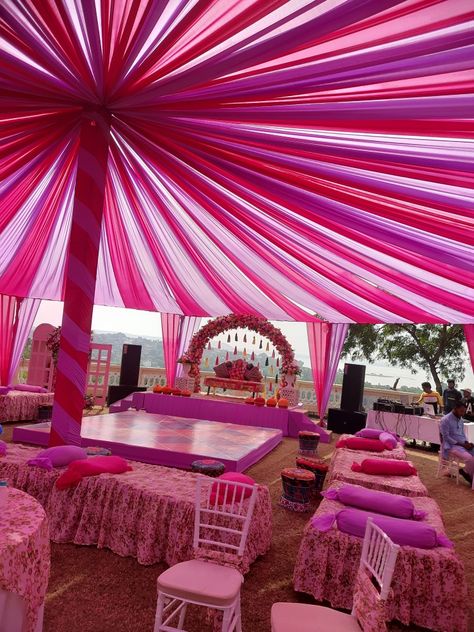 Gajibo Tent, Bengali Mandap, Mehendi Backdrop, Shadi Decor, Mehandi Decor, Mehendi Decoration, Wedding Tent Decorations, Engagement Decoration, Sitting Arrangement