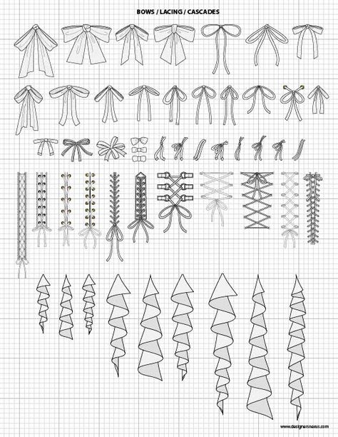 425+ Vector Garment Accessories $24.95 - Bows, Lacings, Cascades - scaled to fit perfectly with our Mix&Match Fashion Sketch Templates #bows #lacing #illustrator #vector #fashionsketch #fashionillustration Fashion Sketch Template, Projek Menjahit, Types Of Clothes, Fashion Illustrations Techniques, Fashion Drawing Sketches, Fashion Drawing Tutorial, Fashion Design Sketchbook, Fashion Vocabulary, Clothing Design Sketches