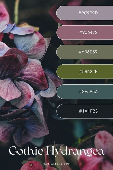 Moody Paint Color Palette, Dark And Moody Wedding Color Palette, Muted Vintage Color Palette, Library Color Palette, Hydrangea Color Palette, Academia Color Palette, Dark Green Color Palette, Dark Academia Color Palette, Charcoal Color Palette