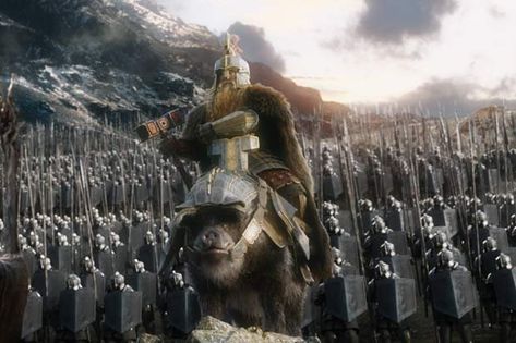 Battle of Five Armies Hobbit Dwarf Boar Pig Tolkien Dwarves, Dain Ironfoot, Battle Of The Five Armies, John Howe, Hobbit Art, Warrior Art, Army Images, The Hobbit Movies, Desolation Of Smaug