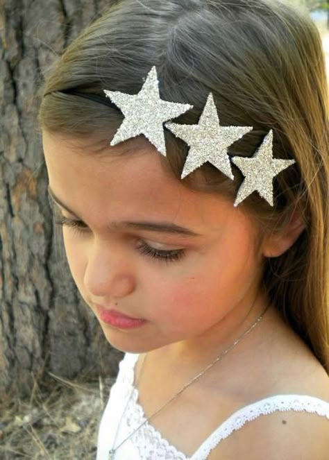 Star Costume, Star Headband, Glass Glitter, Elastic Headband, Diy Headband, Glitter Shoes, Glitter Stars, Silver Glass, Diy Hair Bows