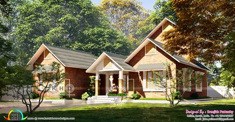 Kollam Kerala, Kerala Traditional House, Kerala Home Design, Roof Truss Design, Flat Roof House, Central Building, Roof House, Modern Bungalow House, 4 Bedroom House Plans