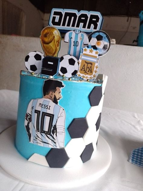 Messi Birthday, Soccer Cake, Messi Barcelona, 30 Birthday, 30 Birthday Cake, Cake Decorating Designs, Messi 10, Boy Birthday Cake, Desert Recipes