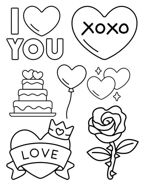 I Love You Coloring Pages Mental Health Coloring Pages, Health Coloring Pages, Crochet Garden, Valentines Day Coloring Page, Love Coloring Pages, Words Coloring Book, Valentines Day Coloring, Swear Word, Educational Activities For Kids