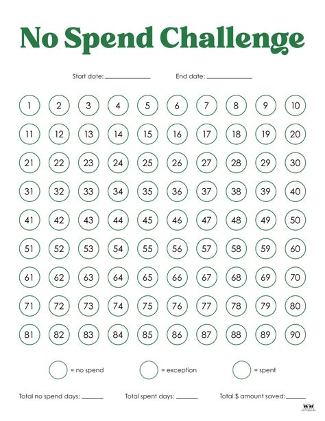 Choose from 20 no spend challenge printables covering various durations to help control your spending and start saving today. Print from home. 100% FREE! No Spending Tracker, No Spend Tracker Printable, No Spend Calendar, 30 Day No Spend Challenge, No Spend Year, No Spend Challenge Printable, Money Binder, 2024 Journal, Savings Chart