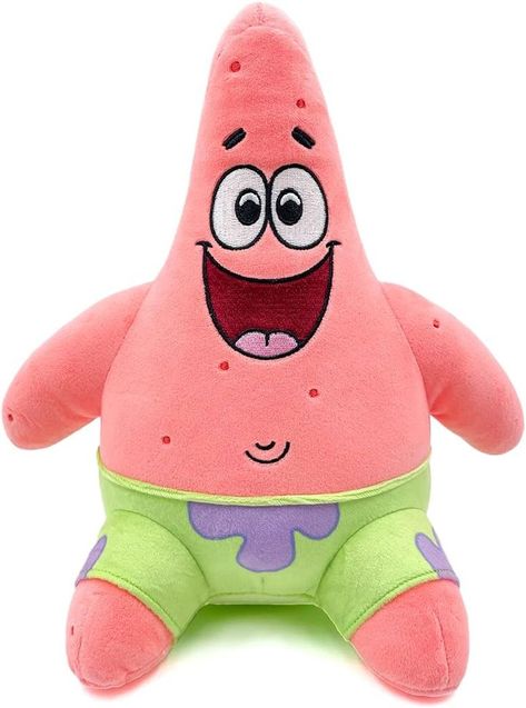 Patrick Plush: The funniest and most carefree guy in Bikini Bottom returns to Youtooz as a cute plush! Sitting at 9 inches, this Patrick stuffed animal has a very happy expression on his face with a wide smile that shows his tongue. The iconic Youtooz eyes are reflecting inside Patrick Starfish eyes. Youtooz Patrick plush is dressed in his well-known light green shorts with a light purple floral pattern. Patrick Starfish, Spongebob Best Friend, Star Plush, Baby Dolls For Toddlers, Happy Expression, Wide Smile, Soft Baby Dolls, Purple Floral Pattern, Kids Dolls