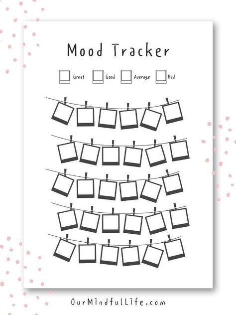 Polaroid mood tracker Good Notes Mood Tracker, Monthly Emotion Tracker, Mood Tracker To Print, Mood Tracker Template Aesthetic, Mood Tracker Coloring Page, Daily Mood Tracker Free Printable, Mood Tracker Black And White, Mood Chart Printable, Mood Tracker Free Printable