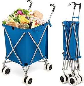 Folding Shopping Trolley, Portable Shopping Cart, Folding Shopping Cart, Grocery Cart, Shopping Carts, Shopping Trolley, Utility Cart, Waterproof Bags, Oxford Fabric