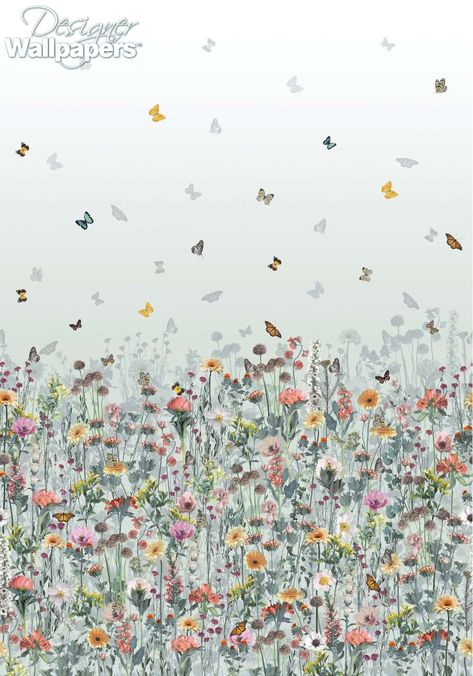 Meadow Wallpaper, Wildflower Meadow, Matthew Williamson, Butterflies, Flowers