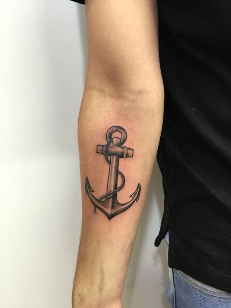 Mens Anchor Tattoo, Anchor Forearm Tattoo, Anchor Tattoo For Men, Jake Tattoo, Traditional Anchor Tattoo, Inside Of Arm Tattoo, Anchor Tattoo Design, Anker Tattoo, Inner Forearm Tattoo