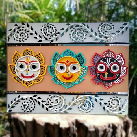 📣Attention all art lovers and spiritual enthusiasts! 🎨 The much-awaited Puri ratha Yatra is just around the corner and what better way to celebrate than by adding some divine charm to your home? 💫 Our jagannath Lippan art pieces are the perfect addition to your wall, bringing a touch of spirituality and culture to your space. 🙏 Each piece is handcrafted with love and will surely leave you in awe. So why wait? 🤔 Grab your favorite jagannath Lippan art today and witness the beauty of Puri ratha... Jagannath Ji Lippan Art, Jagannath Lippan Art, Jagannath Bhagwan, Jagannath Ji, Mirror Craft, Lippon Art, Ratha Yatra, Lipan Art, Jai Jagannath