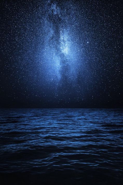 Stars In Ocean, Space Ocean Aesthetic, Stars And Ocean, Ocean In The Sky, Space And Ocean, Ocean Of Stars, Sea At Night, Photo Ciel, Night Ocean