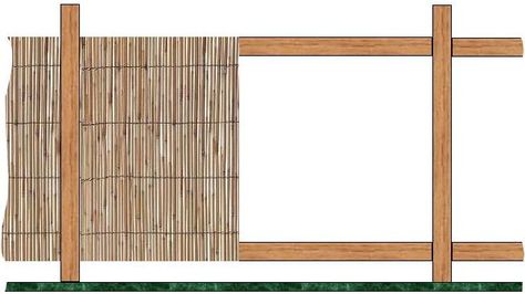 bamboo fence frame partially covered with Bamboo reeds | Garden Ideas | Pinterest | Bamboo fence Curved Fence, Bamboo Ideas, Bamboo Screen, Bamboo Fencing, Gabion Fence, Bamboo Outdoor, Timber Fencing, Bamboo Decor, Front Yard Fence