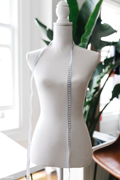 Measuring tape on a dummy mannequin | premium image by rawpixel.com / McKinsey Sewing Aesthetic, Fashion Mannequin, Sewing Photography, Dark Alley, Fashion Designer Studio, Dress Forms, Fashion Figures, Clothing Photography, Student Fashion