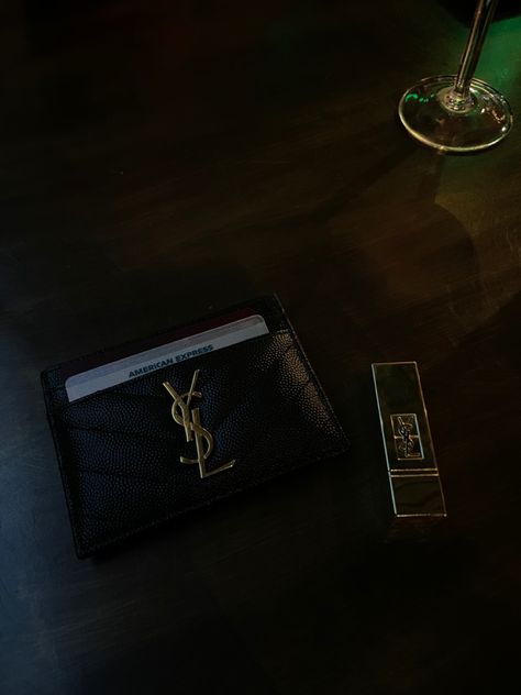 Ysl Aesthetic Men, Ysl Card Holder Aesthetic, Cardholder Aesthetic, Ysl Cardholder, Ysl Aesthetic, Ysl Card Holder, Iphone Widgets, Mens Card Holder, Gold Envelopes