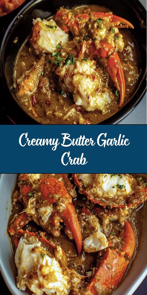 Creamy Butter Garlic Crab is a rich and indulgent seafood dish featuring succulent crab cooked in a luscious garlic butter sauce with a touch of cream. This restaurant-quality dish is packed with bold flavors and makes for a perfect special occasion meal or a luxurious seafood feast at home. Garlic Crab, Protein Packed Smoothies, Delicious Breakfast Ideas, Seafood Feast, Best Seafood Recipes, Special Occasion Food, Indulgent Food, Quick Bites, Garlic Butter Sauce