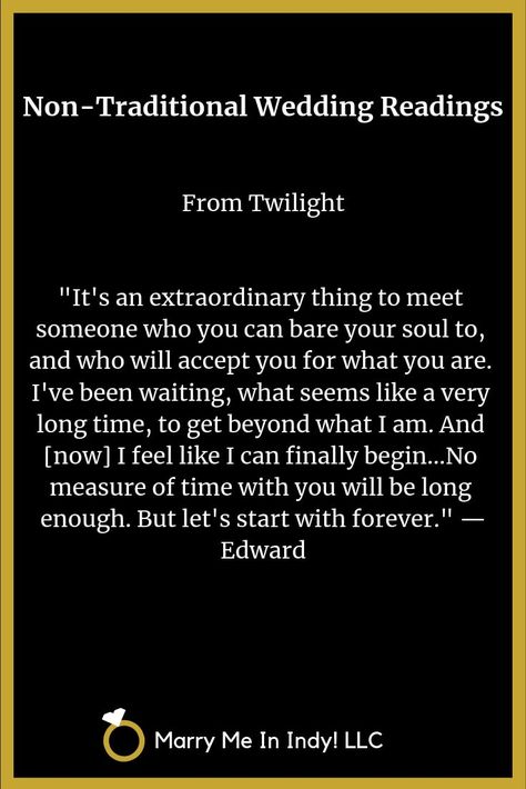 Non-Traditional Wedding Ceremony Reading from Twilight. Disney Wedding Quotes, Ceremony Readings, Ceremony Script, Wedding Ceremony Readings, Twilight Wedding, Wedding Ceremony Script, Sunday Kind Of Love, Wedding Renewal, Renewal Wedding