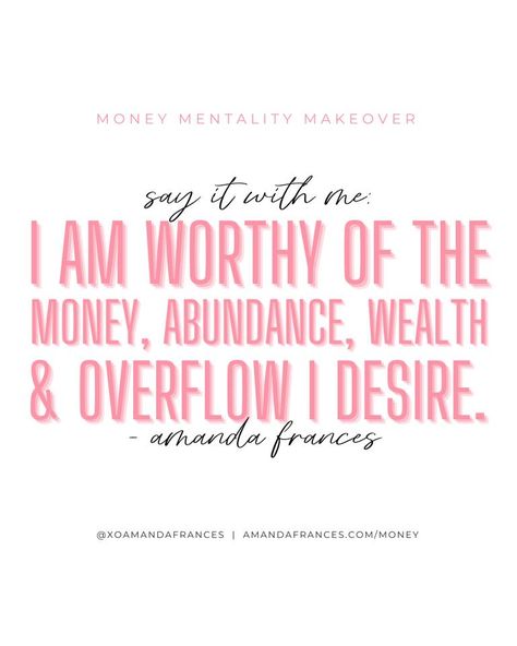 Amanda Frances Affirmations, Amanda Frances Quotes, Wealth Affirmations Law Of Attraction, Saw Amanda, Money Mentality, Amanda Frances, France Quote, Money Mantras, Wealthy Woman