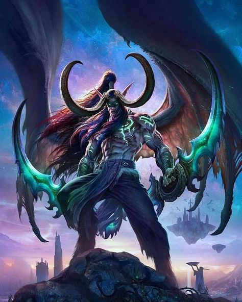 World Of Warcraft Demon Hunter, World Of Warcraft Illidan, World Of Warcraft Game, Warcraft Game, Illidan Stormrage, Zed League Of Legends, World Of Warcraft Characters, Warcraft Characters, Warcraft Art