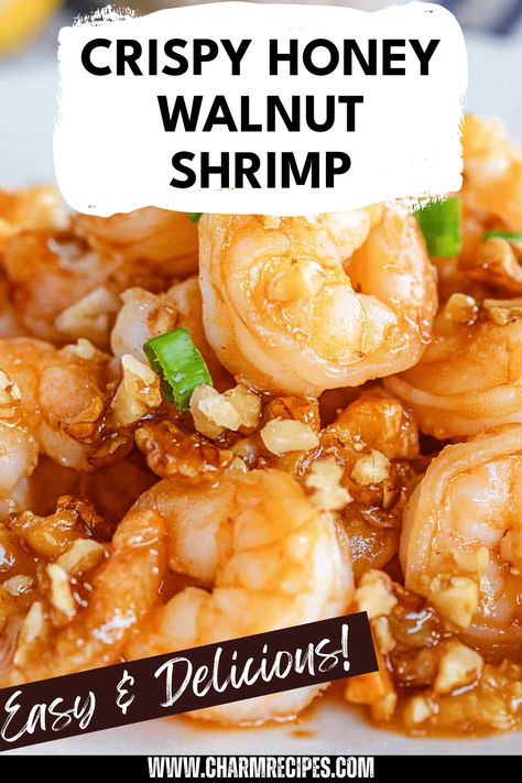 Treat your taste buds to a delicious Honey Walnut Shrimp recipe! This dish features crispy shrimp coated in a creamy honey glaze, perfectly blended with crunchy candied walnuts for the ideal balance of sweet and savory. Perfect for family dinners or special occasions, this easy-to-follow recipe will impress your guests. With each bite, you'll enjoy the unique texture of shrimp paired with the richness of honey sauce and the delightful crunch of walnuts. Relish in this mouthwatering dish and elevate your cooking experiences. Honey Coconut Shrimp, Honey Walnuts Recipe, Easy Shrimp Dinner Recipes For Family, Asian Shrimp Marinade, Shrimp Chinese Food Recipes, Walnut Shrimp Recipe Easy, Honey Walnut Shrimp Recipe Easy, Sesame Shrimp Recipes, Crispy Shrimp Recipes