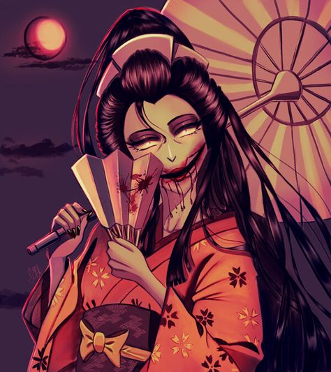 Kuchisake Onna, Japanese Urban Legends, Wedding Cards Images, Japanese Yokai, Yuki Onna, Japanese Legends, Japanese Horror, Japanese Folklore, Famous Monsters