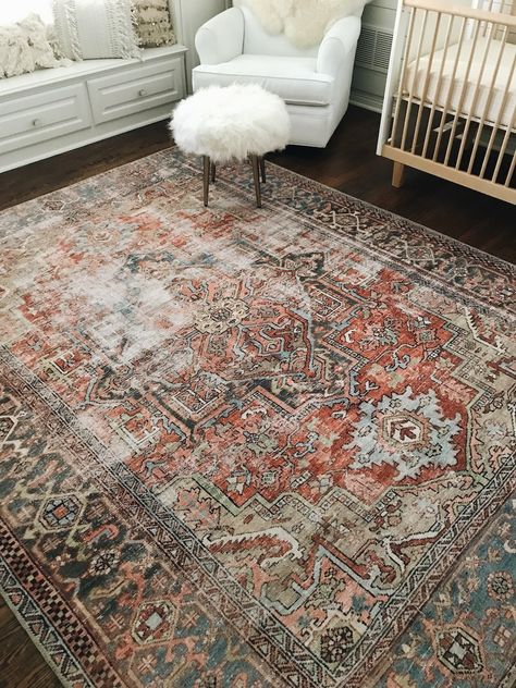 Pink rug in nursery Light Rug On Dark Wood Floor, Vintage Modern Rug Living Room, 10x12 Area Rugs, Distressed Rugs In Living Room, Hobo Rug, Apartment Rug Ideas, Traditional Area Rugs In Living Room, Earth Tone Rugs Living Rooms, Vintage Area Rugs In Living Room