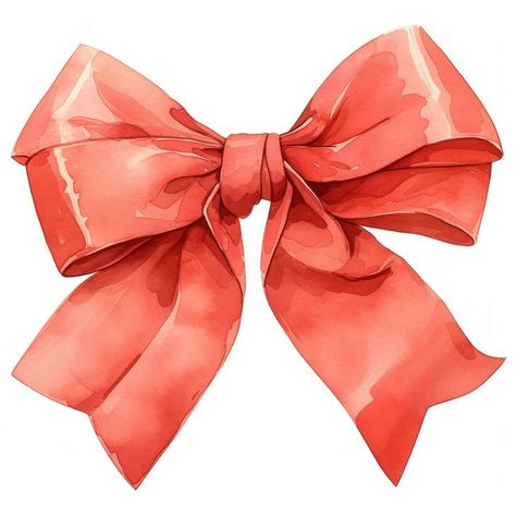 Red Ribbon Aesthetic, Bow Illustration, Coquette Red, Red Coquette, Watercolor Bow, Aesthetic Watercolor, Accessory Aesthetic, Orange Bows, Png Aesthetic