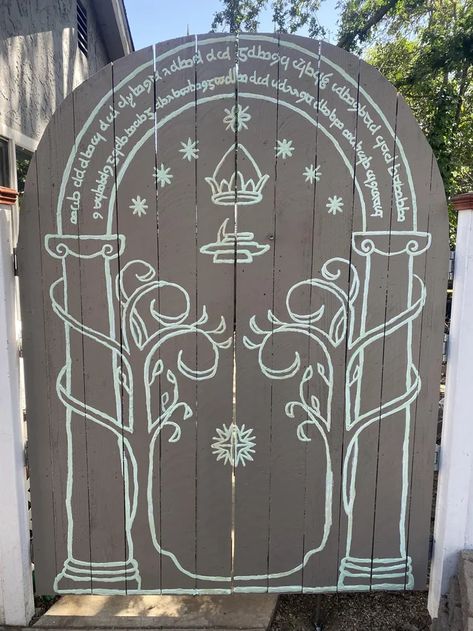 Doors Of Durin, Speak Friend And Enter, Enter Door, Lotr Wedding, Gate Ideas, Earth Homes, Garden Fence, The Doors, Dream Garden