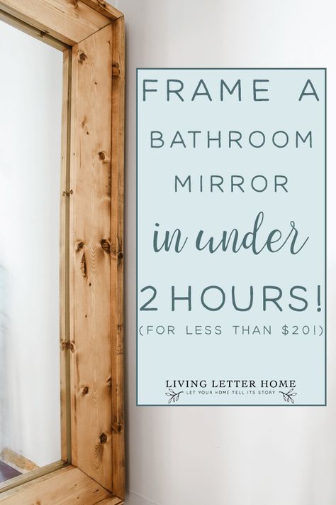 Diy Mirror Frame, Frame Bathroom, Bathroom Mirrors Diy, Bathroom Upgrade, Mirror Frame Diy, Diy Home Projects, Bathroom Mirror Frame, Bathroom Redo, Mirror Frame