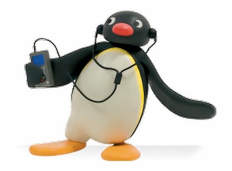 Pingu Memes, Pingu Pingu, Music Cartoon, Music Stickers, Music Covers, Really Funny Pictures, Mixtape, Reaction Pictures, Listening To Music