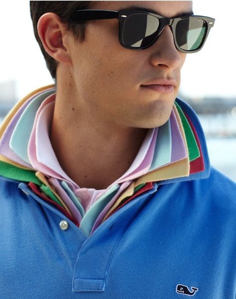 8 popped collars | Double, triple, 8x popped collar #TRENDY? 80s Preppy Fashion, Preppy Handbook, 80s Fashion Trends, Popped Collar, Ivy Style, Scarf Outfit, Jackets Men Fashion, First Photograph, 2000s Fashion