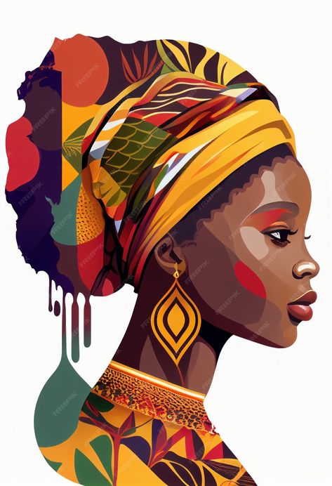 Premium Photo | African people colorful illustration africa day concept ai generated African People Drawing, African Ladies Painting, Different Cultures Art, Drawing African Woman, African Drawings Culture, South African Illustration, South Africa Women, African People Woman Africa, African Women Art Painting