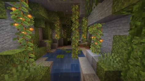 Lush Cave, Azalea Bush, Minecraft Toys, Small Purple Flowers, Minecraft Mobs, Cute Minecraft Houses, Cave House, Minecraft Inspo, Minecraft Party